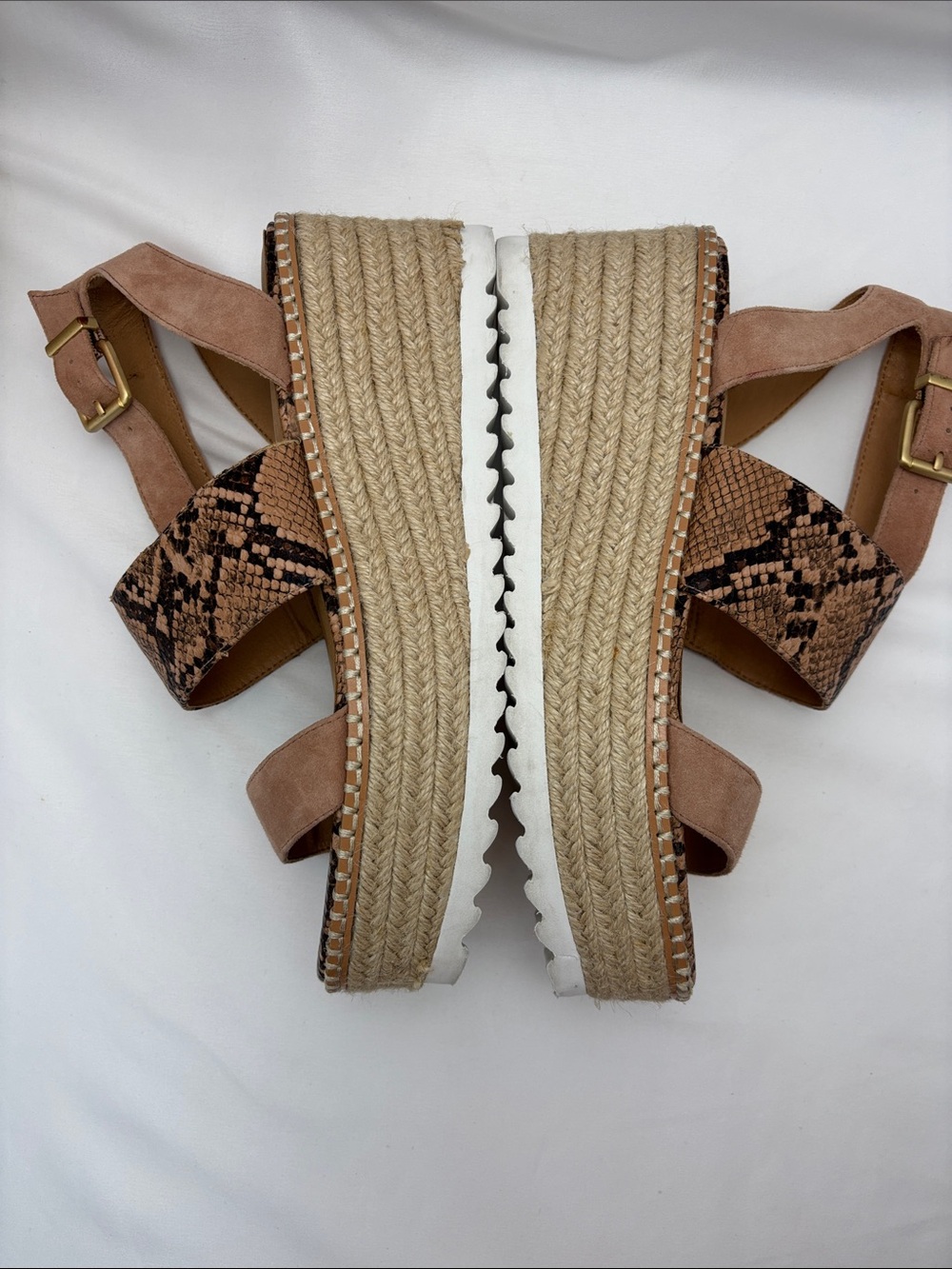 Crown Vintage Women’s 9.5 an Snake-Print Espadrille‎ Wedge Sandals #371 - Picture 8 of 12